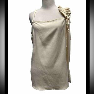 Jason Wu Sleeveless Ruffle Strap Cream Tank